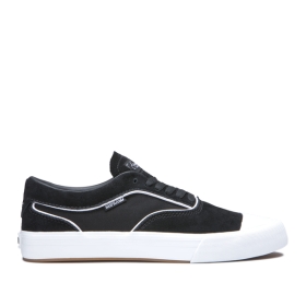 Supra Mens HAMMER VTG Low Top Shoes Black/white | US-34295